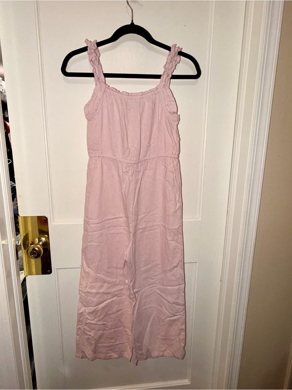 Girl Light Pink Sleeveless Jumpsuit